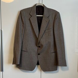 Vintage Wool Oversized Blazer in Brown Taupe, Size L